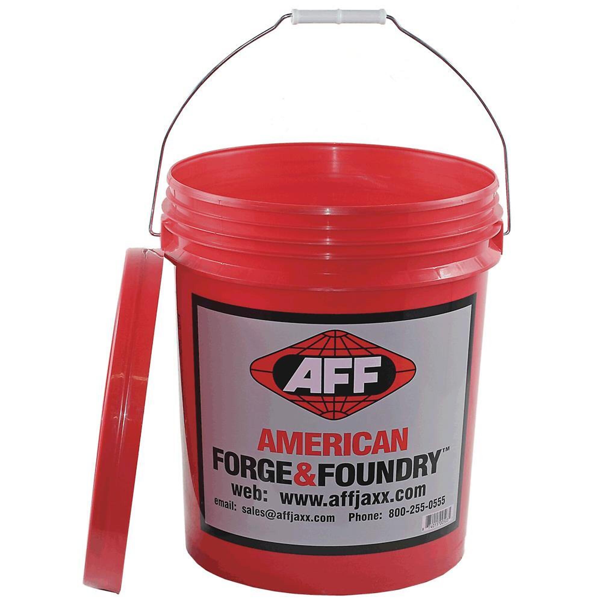 American Forge & Foundry Plastic Bucket with Lid — 5 Gal., Heavy-Duty, Red, Model# AFFBUCKET